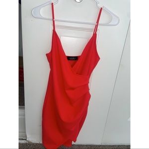 Bright orange/ tight sexy dinner date type of dress